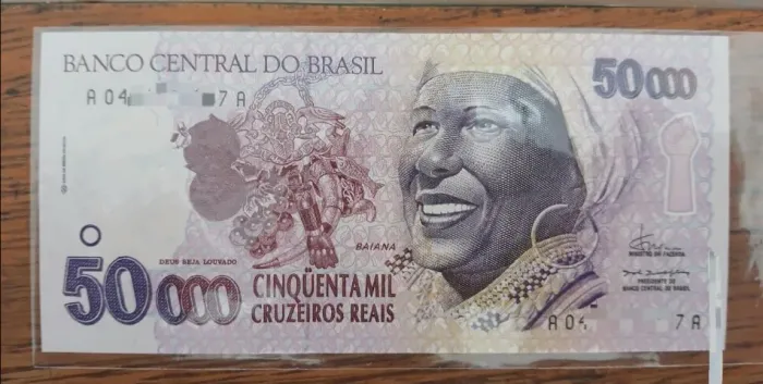 Cédula Antiga Baiana FE 50000 mil cruzeiros