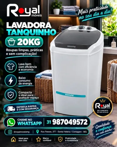 Lavadoura Roupas Tanquinho 20 KG. Produto Novo Direto de Fábrica P/Sua Casa.