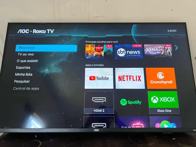 Smart TV AOC 43? Roku TV Usada, Impecável e Funcionando Perfeitamente!