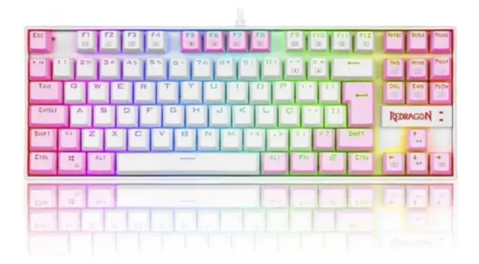 Redragon Kumara Rgb Branco E Rosa Switch Azul Branco E Rosa Português Abnt2