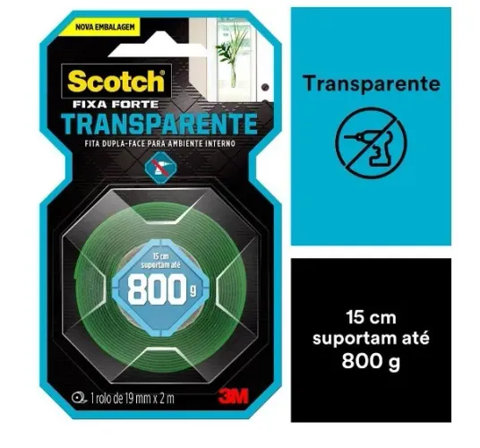 Fita dupla face 19mmx200cm FFTE 3M transparente