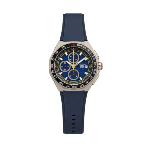 Relógio TAG Heuer Cronógrafo 43mm Borracha Azul Primeira Linha
