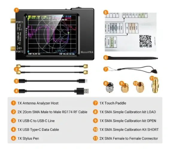 Analisador De Espectro Antena Rede Nanovna-h 10khz-1.5ghz