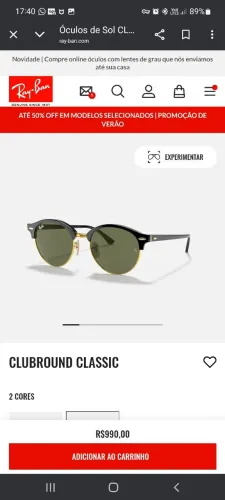 Óculos Ray ban