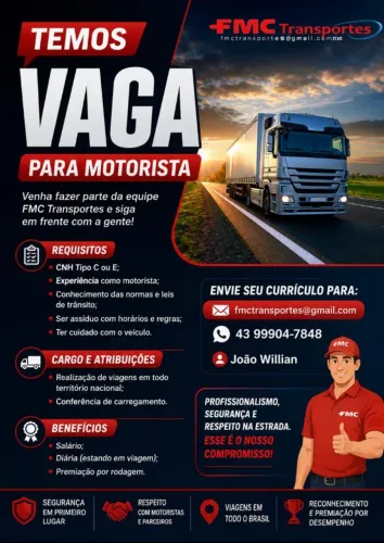 Contrata - Se Motorista de Truck e Carreta