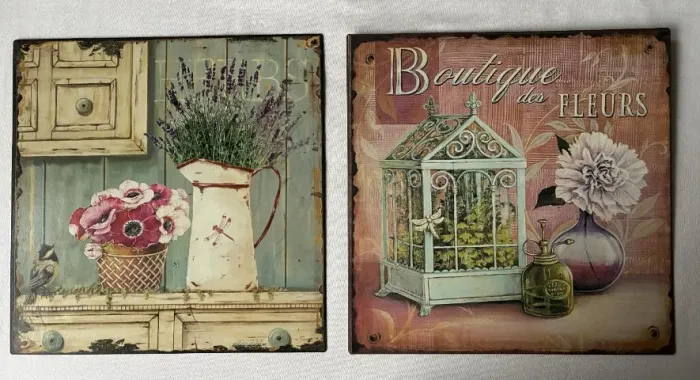 2 Lindos Quadros Placas Metálicas RETRÔ (30 x 30) cm cd.
