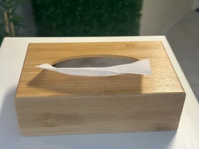 Caixa Porta Lenços De Papel Retangular Em Bambu Interfolhas