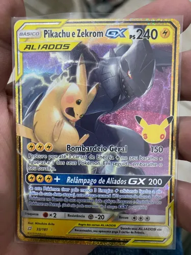 Pikachu e Zekrom GX 33/181 - 30 anos Classic