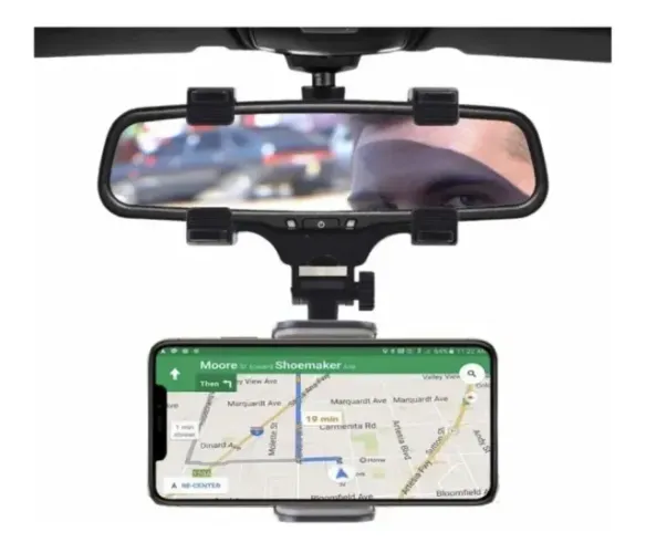 Suporte Veicular Para Celular Retrovisor Automotivo Articulado Rotação 360°