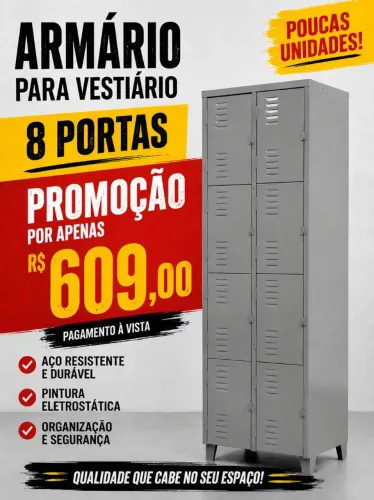 Armário para vestiário 8 portas
