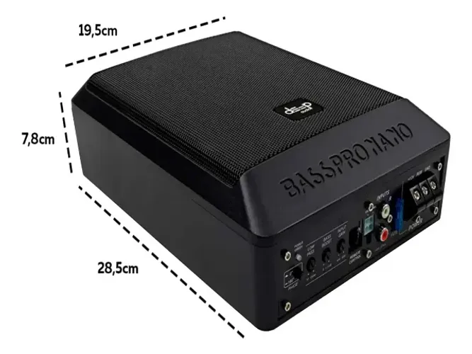 Deep Áudio Caixa Amplificada Slim Bass Pro Nano 200w Rms