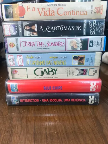 Lote 7 Filmes VHS - Terra das Sombras, Blue Chips, O Caminho das Nuvens e Outros