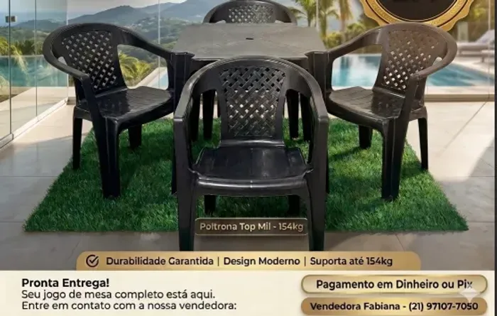 Mesa com poltronas teladas