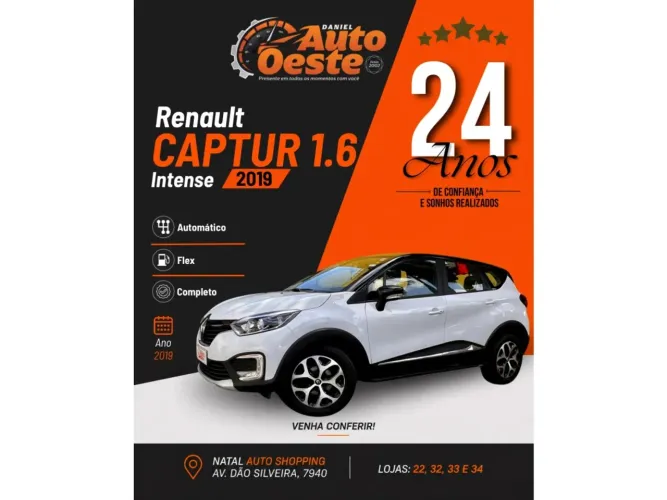 Renault Captur Intense 1.6 16V Flex 5P Aut. 2019