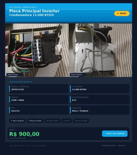 Placas eletrônicas ar condicionado Midea inverter 