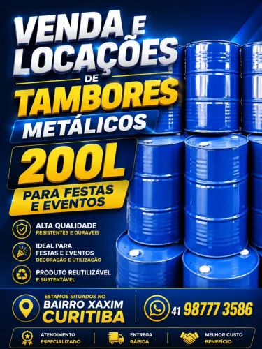 TAMBORES 200L IBCS 1000L VENDA E LOCAÇÕES! LAVAGENS PREDIAIS E EVENTOS