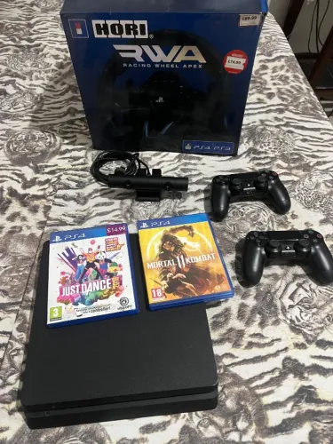 PlayStation 4 com Câmera e Volante