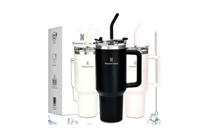 Copo Térmico Gigante 1,2L Inox Com Tampa E Canudo Inox