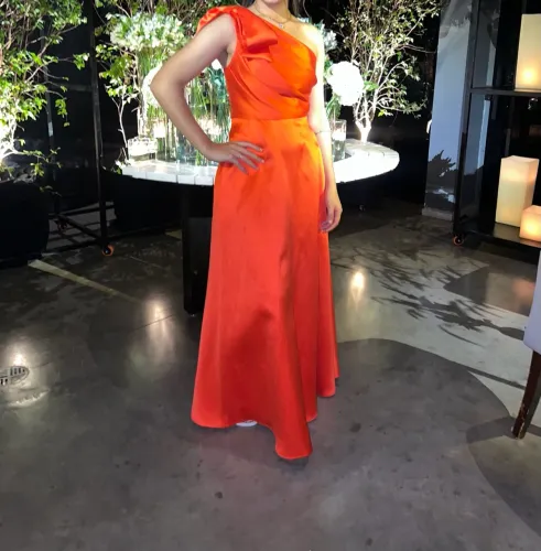 Vestido longo de festa Laranja - elegante e sofisticado