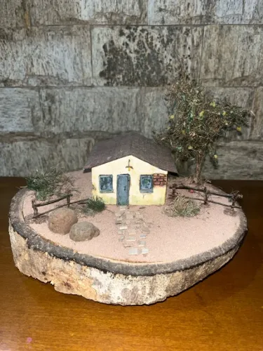 Decoração Miniatura de Casa Rústica - Maquete - Paisagismo