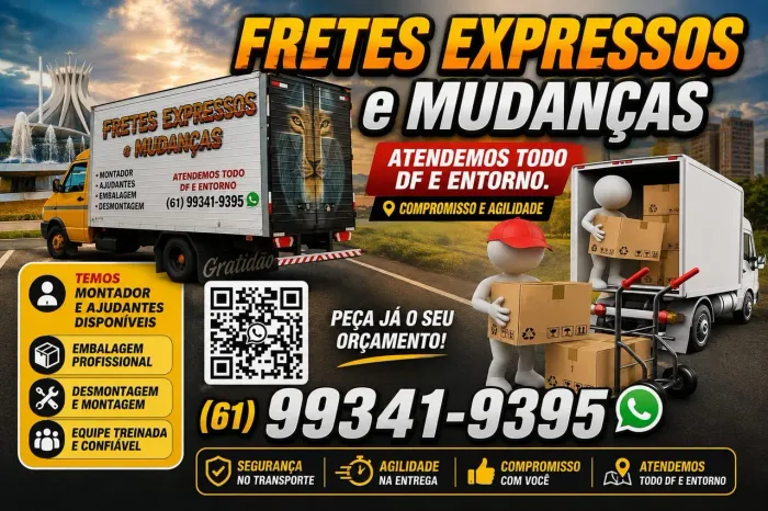 Fretes expressos e mudanças Valparaíso/ Novo Gama e regiões do entorno 