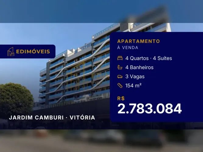 Apartamento de alto padrão com 4 suítes em Jardim Camburi, conforto e elegância