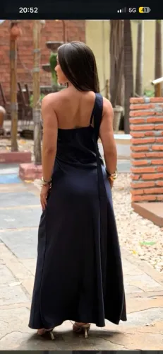 Vestido longo cetim