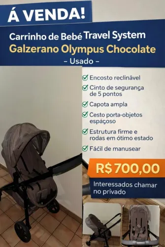 Bebê Conforto Galzerano - Usado -Ótimo Estado