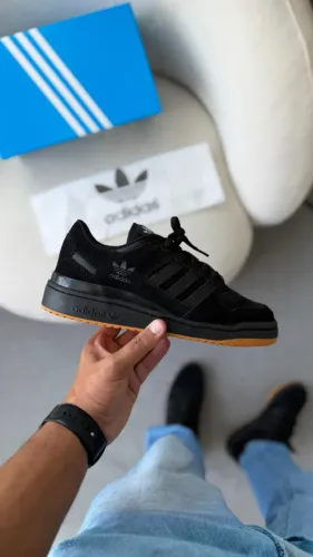 Tênis Adidas Fórum Low Preto Solado Caramelo Couro Masc. Premium - Disponível 38 AO 43
