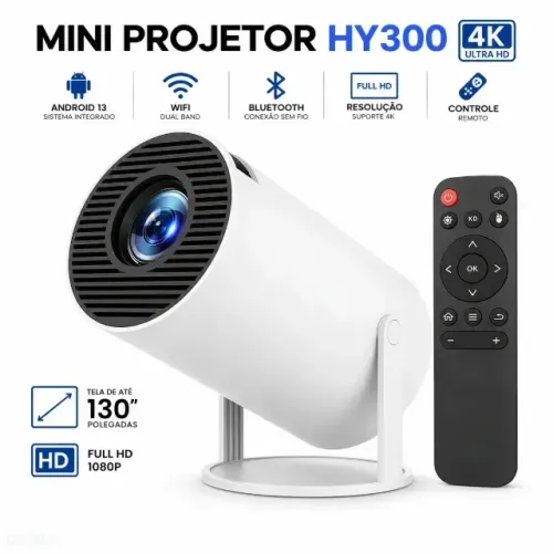 Projetor HY300 Branco Novo FHD 1080p