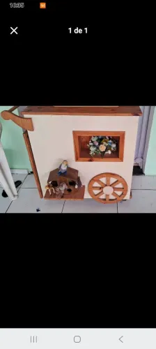 Vendo carrinho rustico com.roddas de silicone