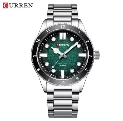 Relógio Curren detalhes verde e preto 