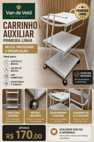 Carrinho Auxiliar Estética e salão