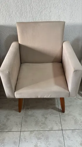 Poltrona Retrô Suede Bege