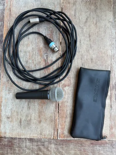 Microfone Shure SM58 Original + Bolsa + Cabo XLR (Perfeito Estado)