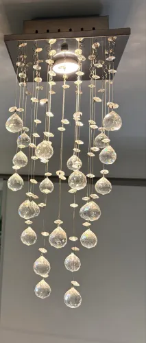 Lustre de cristais + Lâmpada