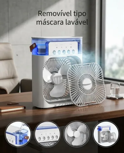 Ventilador pequeno - funciona como umidificador de ar - últimas unidades