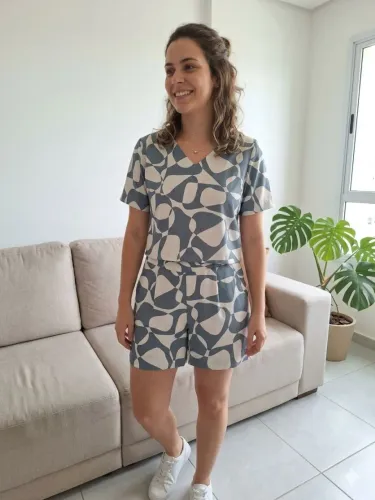 Conjunto camisa e short feminino