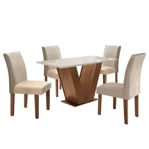 Mesa de Jantar Pequena com 4 Cadeiras Nova