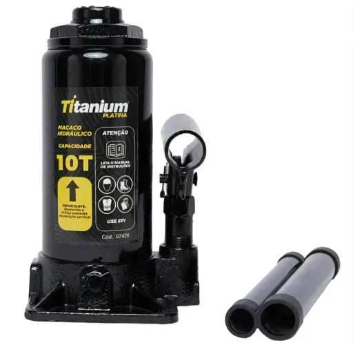 Macaco Garrafa Hidráulico 10 Toneladas Titanium Platina