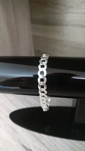 Prata 925 garantia permanente, pulseira grumet 9mm 21 cm 15 g