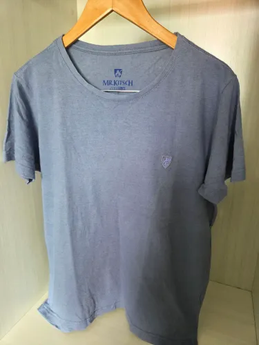 Camiseta algodão texturizado azul Mr. Kitsch - Tam P