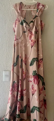 Vestido Longo Chica Fulô Estampado Tam M - Excelente Estado