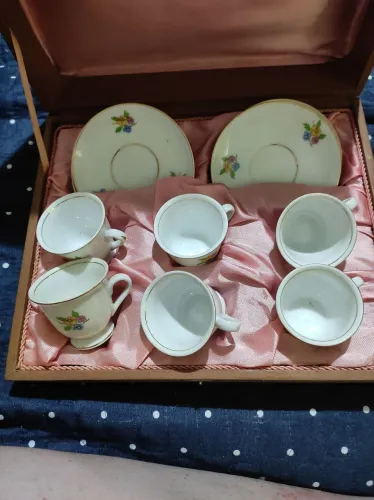 Raro Jogo de Café Antigo Legítima Porcelana Mauá - Novo na Caixa Original