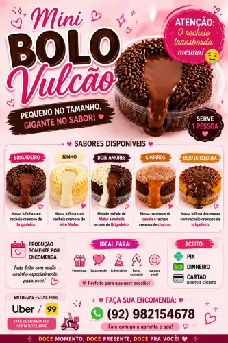 Bolo vulcão 