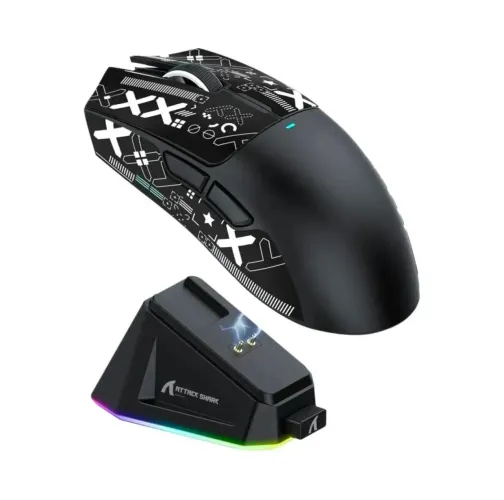 Attarck Shark X11, Mouse s/fio, Tri-mode, PAW3311, c/ DOCK, 22K DPI, 63g, 1000hz - LACRADO