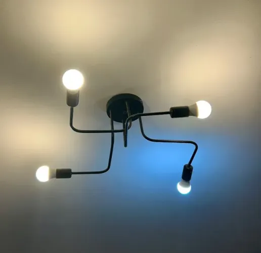 Vendo Lustre De Teto com 4 Lâmpadas - Plafon Aranha Sputnik Preto.