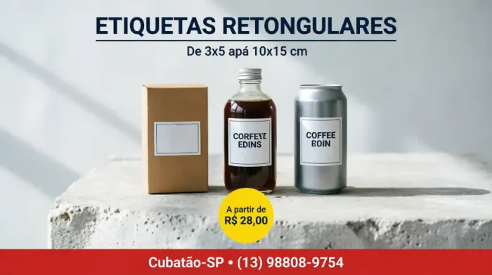 Etiquetas retangulares personalizadas para sua loja ou e-commerce!