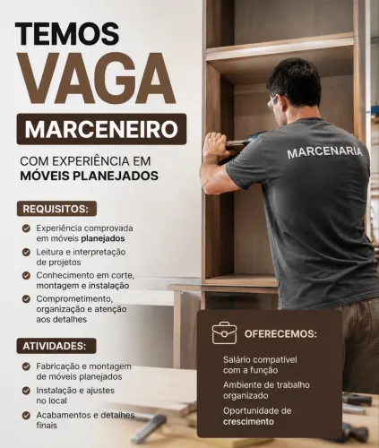 Vaga para marceneiro 