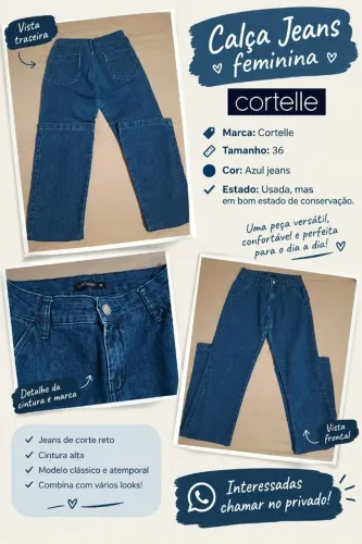 Desapegando! Calça jeans feminina Cortelle